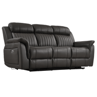 Cidliano Genuine Leather Grey Electric Power Recliner 3+1 Seater Sofa Set - Furniture Instore