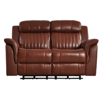 Cidliano 2-Seater Tan Sofa front facing on white background highlighting sleek design and clean lines