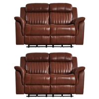 Cidliano 2+2 Seater Tan Sofa Set on white background showcasing clean lines and modern design