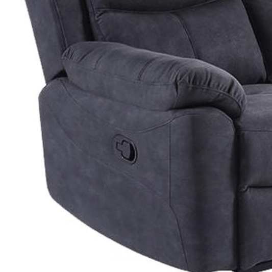 Gray recliner chair with armrest on a white background