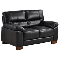 Dalmore Black 2-seater sofa angled view on white background with modern sleek design