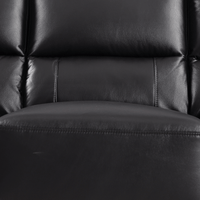 Dalmore Black 3-seater sofa close-up view in room setting with modern sleek design