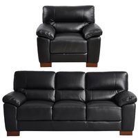 Dalmore Black 3+1 sofa combo angled view on white background with modern sleek design