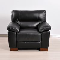 Dalmore Black armchair front facing on white background with modern sleek design