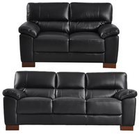 Dalmore Black 3+2 Combo – front-facing set of three- and two-seater black sofas on a white background.