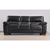 Dalmore Black 3 Seater Sofa – Front-facing view in a stylish room setting, showcasing plush black upholstery and modern design.