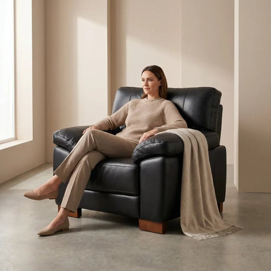 black-leather-living-room-chair