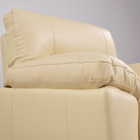 Dalmore Cream Armchair – close-up shot of a cream-colored armchair highlighting fabric texture and stitching details.