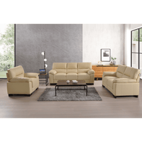 Dalmore Cream 3+2+1 Seater Sofa Set – Cream sofas arranged in a stylish roomset