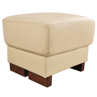 Dalmore Genuine Leather Cream Footstool - Furniture Instore