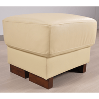 Dalmore Genuine Leather Cream Footstool - Furniture Instore