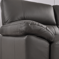 Dalmore Grey 3 Seater Sofa – Detailed close-up of soft grey fabric and craftsmanship highlights.