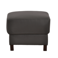Dalmore Genuine Leather Grey Footstool - Furniture Instore