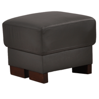 Dalmore Genuine Leather Grey Footstool - Furniture Instore