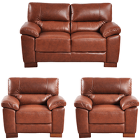 Dalmore Tan 2+1+1 Sofa Combo – Modern tan fabric set with 2-seater sofa and two armchairs on white background.