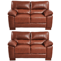 Dalmore Tan 2+2 Sofa Combo – Modern tan fabric set with two 2-seater sofas on white background.