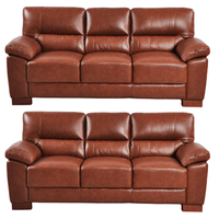Dalmore Tan 3+3 Sofa Combo – Modern tan fabric set with two 3-seater sofas on white background.