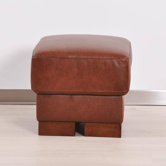 Dalmore Genuine Leather Tan Footstool - Furniture Instore