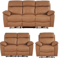 Dandrea Genuine Leather Caramel Electric Power Recliner 3+2+1 Seater Sofa Set - Furniture Instore