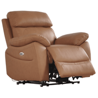 Brown leather recliner chair on a white background
