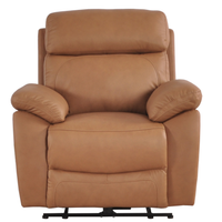 caramel genuine leather armchair on a white background