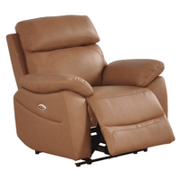 Brown leather recliner chair on a white background