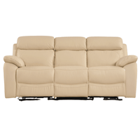 3 Seater beige sofa with a white background