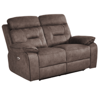 Brown reclining sofa on a white background