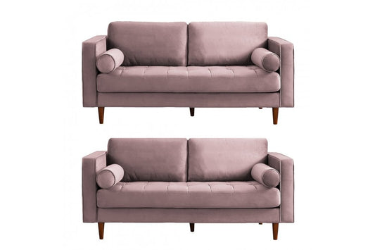 Scott Dusty Rose Velvet 2+2 Sofa Set - Furniture Instore