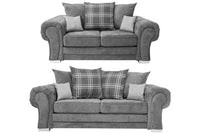Verona Scatter Grey Fabric 3+2 Seater Sofa Set - Furniture Instore