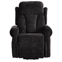 Dark gray recliner chair on a white background