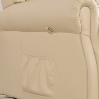 Close-up of beige leather car seat with stitching details