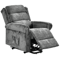 Gray recliner chair on a white background