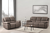 Maple Brown Suede Fabric Electric Recliner 3+2 Seater Sofa Set - Furniture Instore