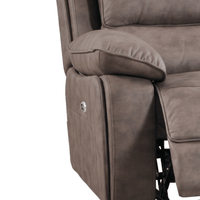 Brown recliner chair with armrest on a white background