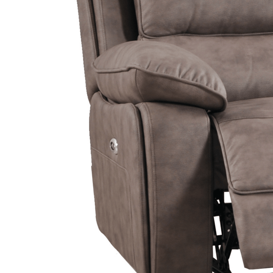 Brown recliner chair with armrest on a white background