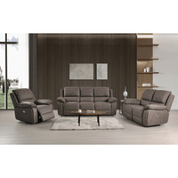 Maple Brown Suede Fabric Electric Recliner 3+2+1 Seater Sofa Set - Furniture Instore