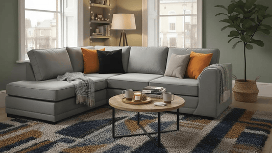Orka Sofa Grey Fabric Left Hand Corner Sofa - LHC - Furniture Instore