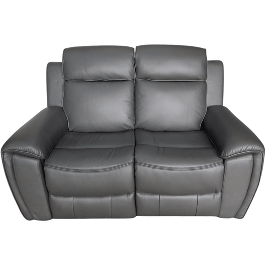 Outlet Annecy Genuine Leather Grey Electric Power Recliner 2 Seater - Furniture Instore