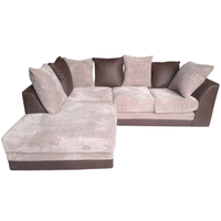 Brown and beige corner sofa on a white background