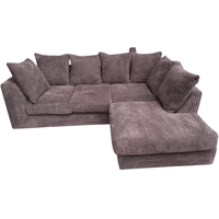 Brown fabric corner sofa laying on a white background