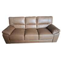 Brown leather sofa on a white background