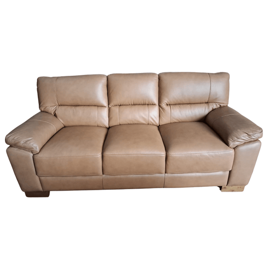 Outlet Dalmore Genuine Leather Caramel 3 Seater Sofa - Furniture Instore
