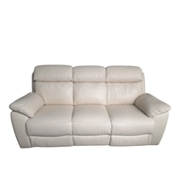 Outlet Dandrea Genuine Leather Cream Electric Power Recliner 3 Seater Sofa - Furniture Instore