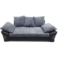 Gray sofa with cushions on a white background