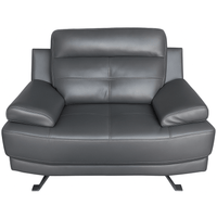 Outlet Islington Leather Dark Grey Armchair - Furniture Instore