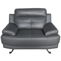 Outlet Islington Leather Dark Grey Armchair - Furniture Instore