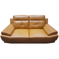 Brown leather sofa on a white background