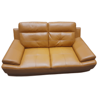 Yellow Leather sofa on a white background