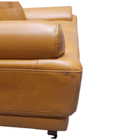 Brown leather sofa corner on a white background
